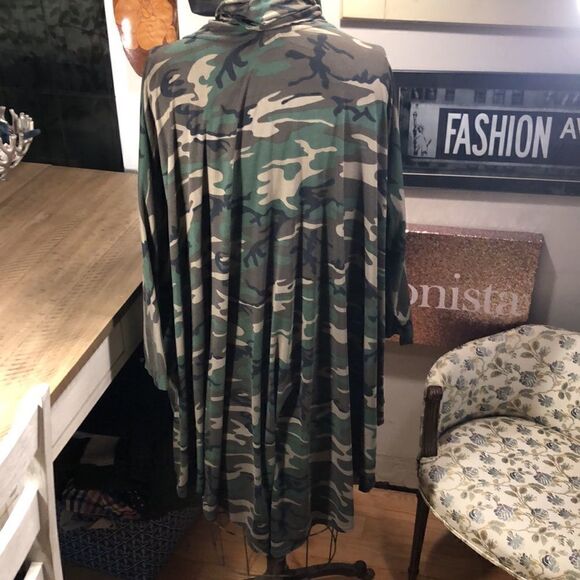 Camo Loungewear Hi Lo Poncho with Cowl Neck Comfort. Relax and disappear 🫥 - Picture 9 of 17